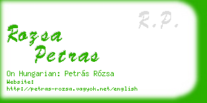 rozsa petras business card