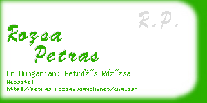 rozsa petras business card